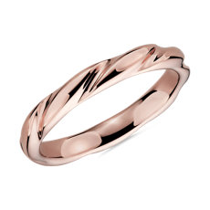 Swirl Male Ring in 14k Rose Gold (3mm)