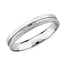 Channel with Diamonds Female Ring in Platinum (1/10 ct. tw.)