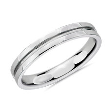 Channel Male Ring in Platinum (3.5mm)