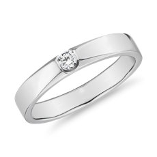 Flush Inset Diamond Male Ring in Platinum (1/10 ct. tw.) 