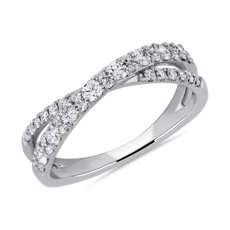 NEW Crossover Pavé Diamond Ring in 14k White Gold (1/2 ct. tw.)