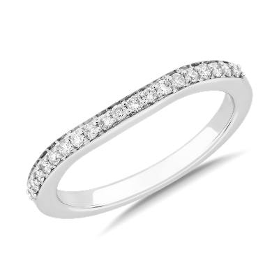 Curved Cathedral Matching Diamond Wedding Ring in Platinum (1/5 ct. tw ...