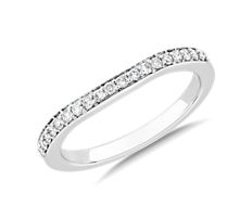 Curved Cathedral Matching Diamond Wedding Ring in Platinum (1/5 ct. tw.)