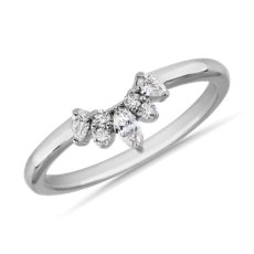 NEW Curved Crown Stackable Ring in 18k White Gold (0.26 ct. tw.)