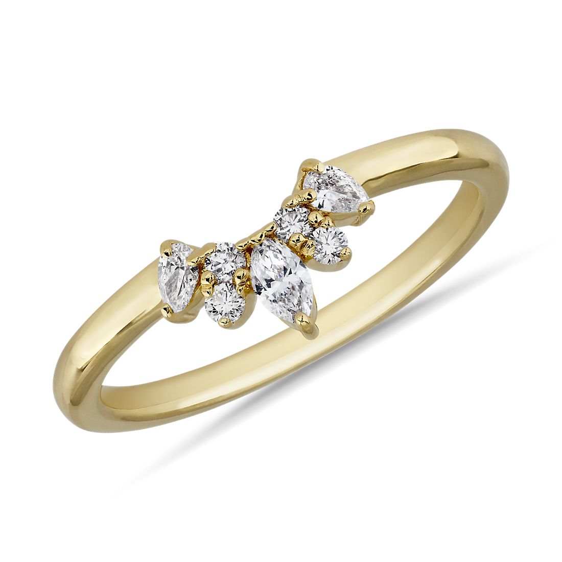 Curved Crown Stackable Ring in 18k Yellow Gold (0.26 ct. tw.)