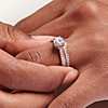 14k 玫瑰金弧形钻石和锯状滚边刻纹剖面结婚戒指（1/4 克拉总重量） 第一另类视图