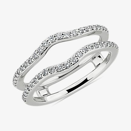 Curved Diamond Guard in 14k White Gold 1/3 ct total weight diamond
