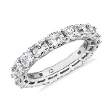 NEW Cushion Cut Diamond Eternity Ring in 18k White Gold (5.0 ct. tw.)