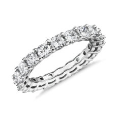 Cushion Shape Diamond Eternity Ring in Platinum (3.0 ct. tw.)