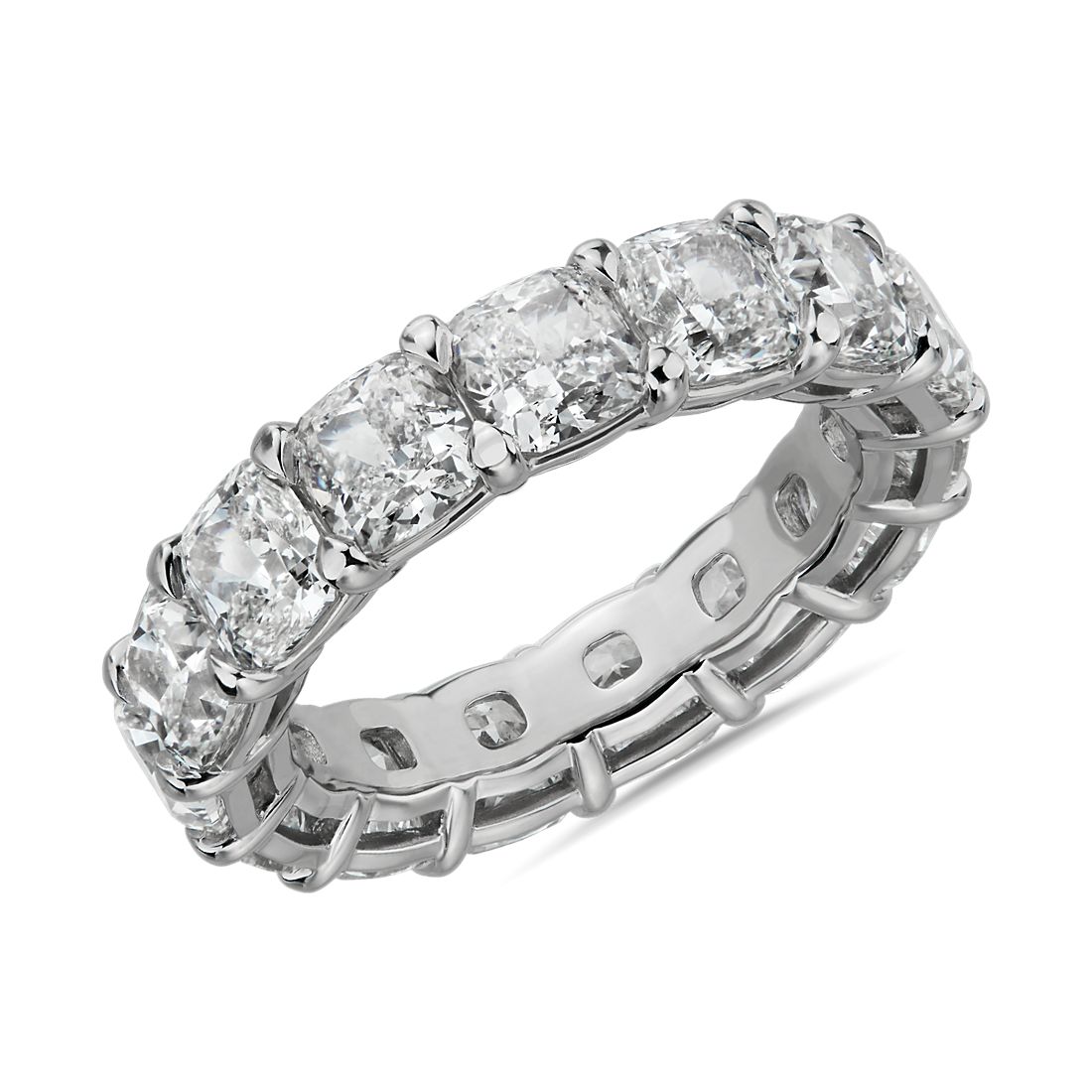 Cushion Shape Diamond Eternity Ring in Platinum (8.0 ct. tw.)