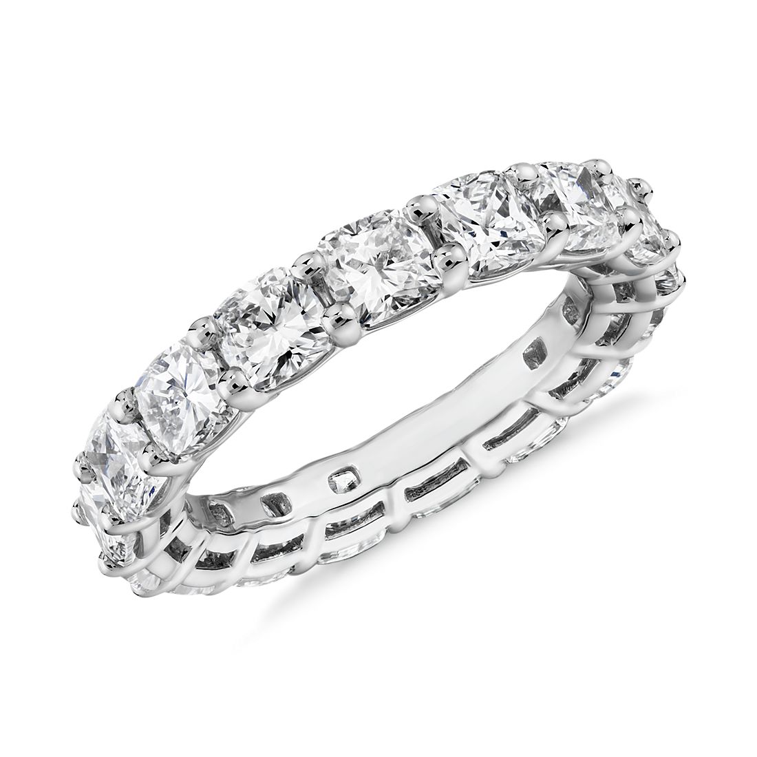 Cushion Shape Diamond Eternity Ring in Platinum (5.0 ct. tw.)