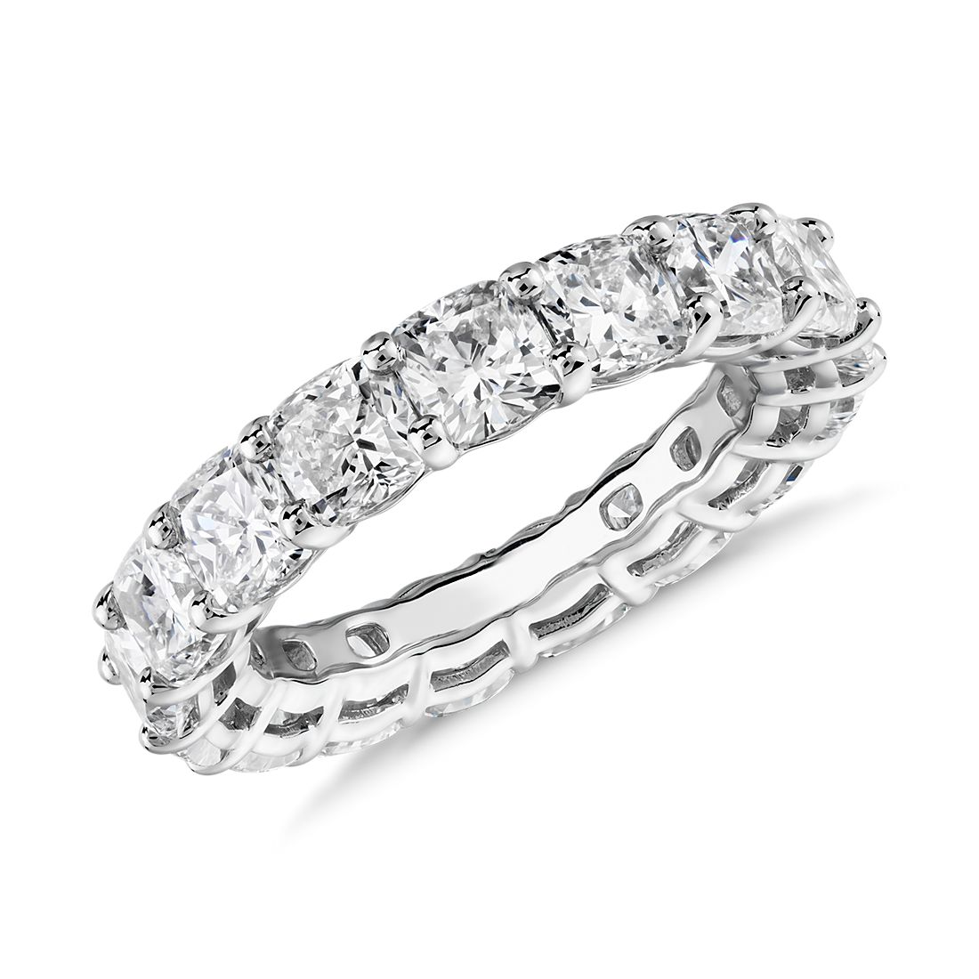 Cushion Shape Diamond Eternity Ring in Platinum (6.0 ct. tw.)