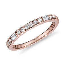 Dot Dash Diamond Ring in 14k Rose Gold