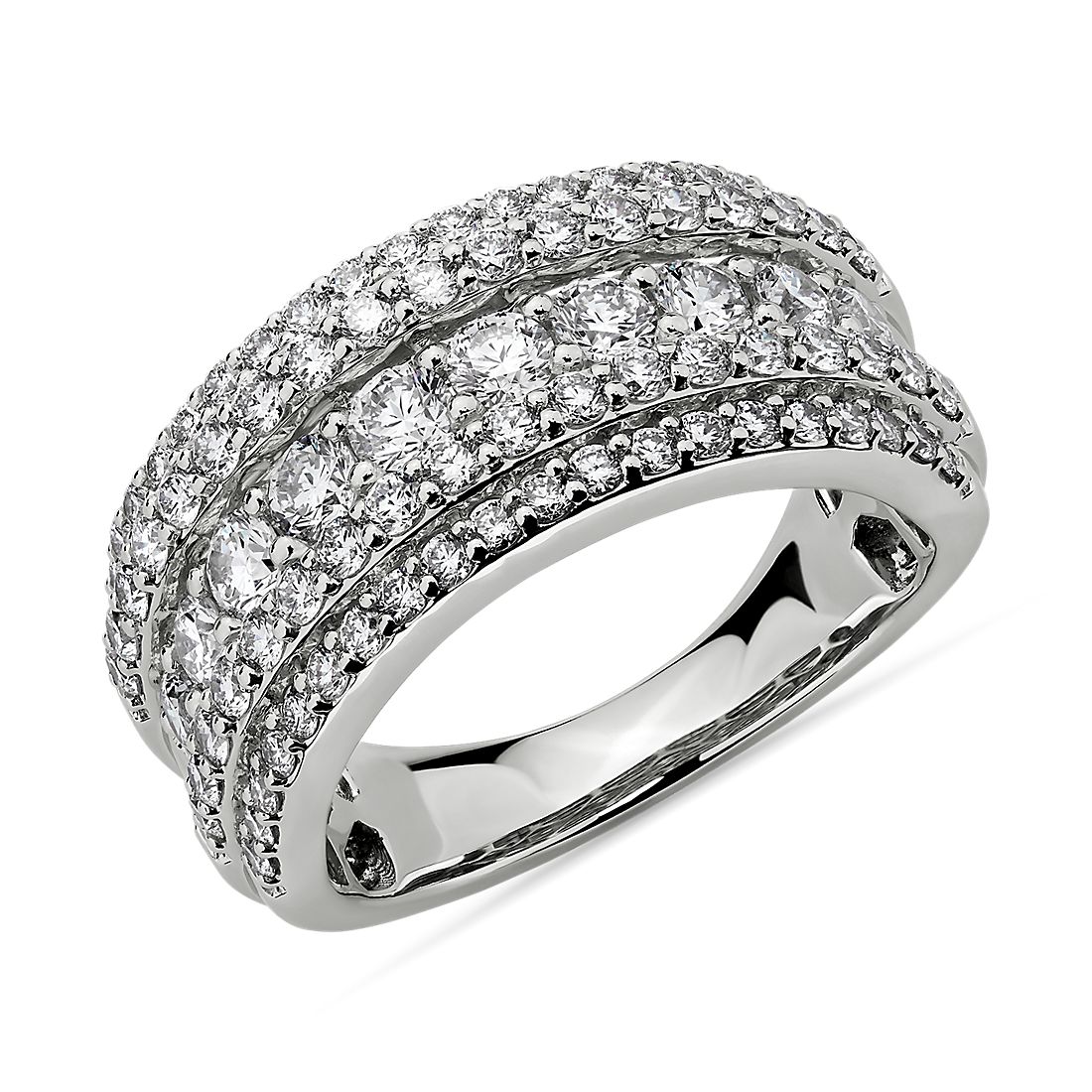 Diamond 5-Row Fashion Ring in 14k White Gold (2 ct. tw.)