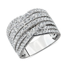 Diamond Alternating Woven Fashion Ring in 14k White Gold  (2 ct. tw.)