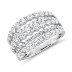Diamond Graduated Row Fashion Ring in 14k White Gold (2 ct. tw.)