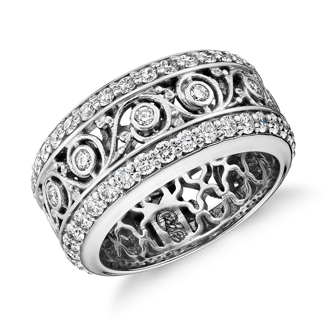 Bella Vaughan for Blue Nile Lace Diamond Eternity Ring in 18k White Gold (1 3/8 ct. tw.)