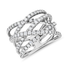 Bague mode diamant anneaux entrelacés en or blanc 14 carats(1 carat, poids total)