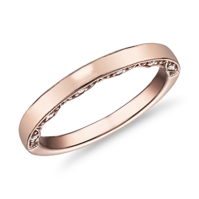 Rose gold milgrain band