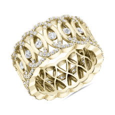 18k 黃金Bella Vaughan 編織花邊鑽石永恆戒指（1 克拉總重量）