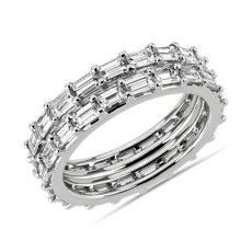 NEW East-West Two Row Baguette Diamond Eternity Ring in 14k White Gold (2.84 ct. tw.)