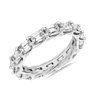East-West Emerald Cut Diamond Crisscross Profile Eternity Ring in 14k White Gold (3.43 ct. tw.)