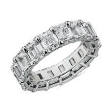 NEW Emerald Cut Diamond Eternity Ring in 18k White Gold (8.0 ct. tw.)