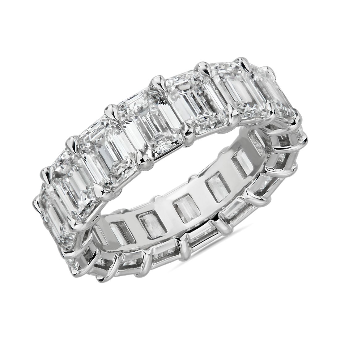 Emerald Shape Diamond Eternity Ring in 18k White Gold (9 1/2 ct. tw.)