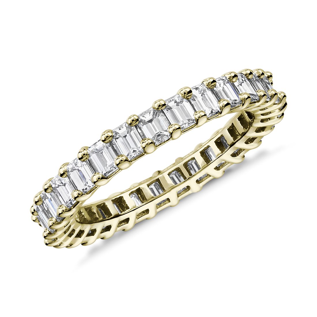 Emerald Shape Diamond Eternity Ring in 18k Yellow Gold (2.0 ct. tw.)