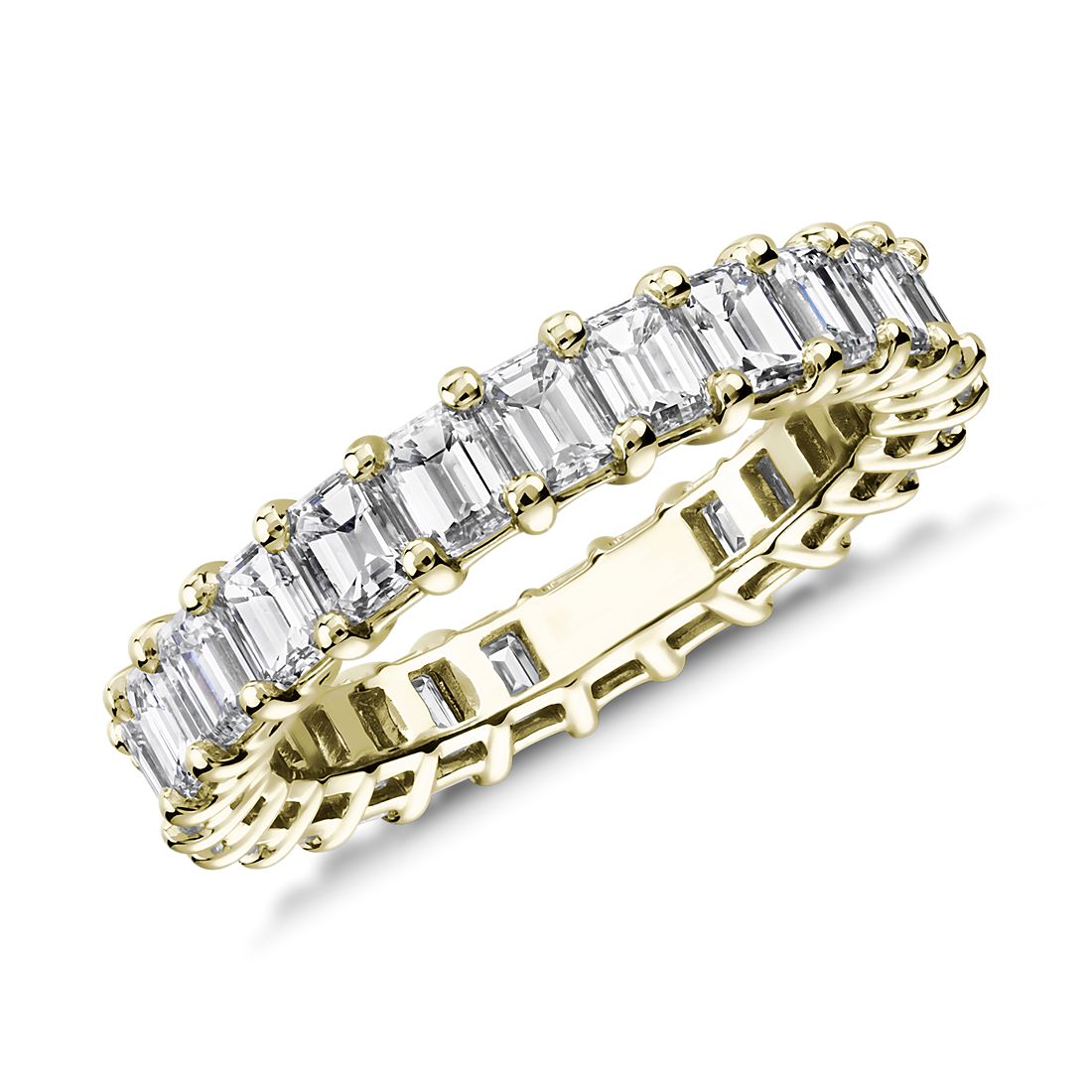 Emerald Shape Diamond Eternity Ring in 18k Yellow Gold (3.0 ct. tw.)