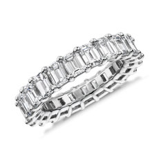 NEW Emerald Cut Diamond Eternity Ring in 18k White Gold (4.23 ct. tw.)