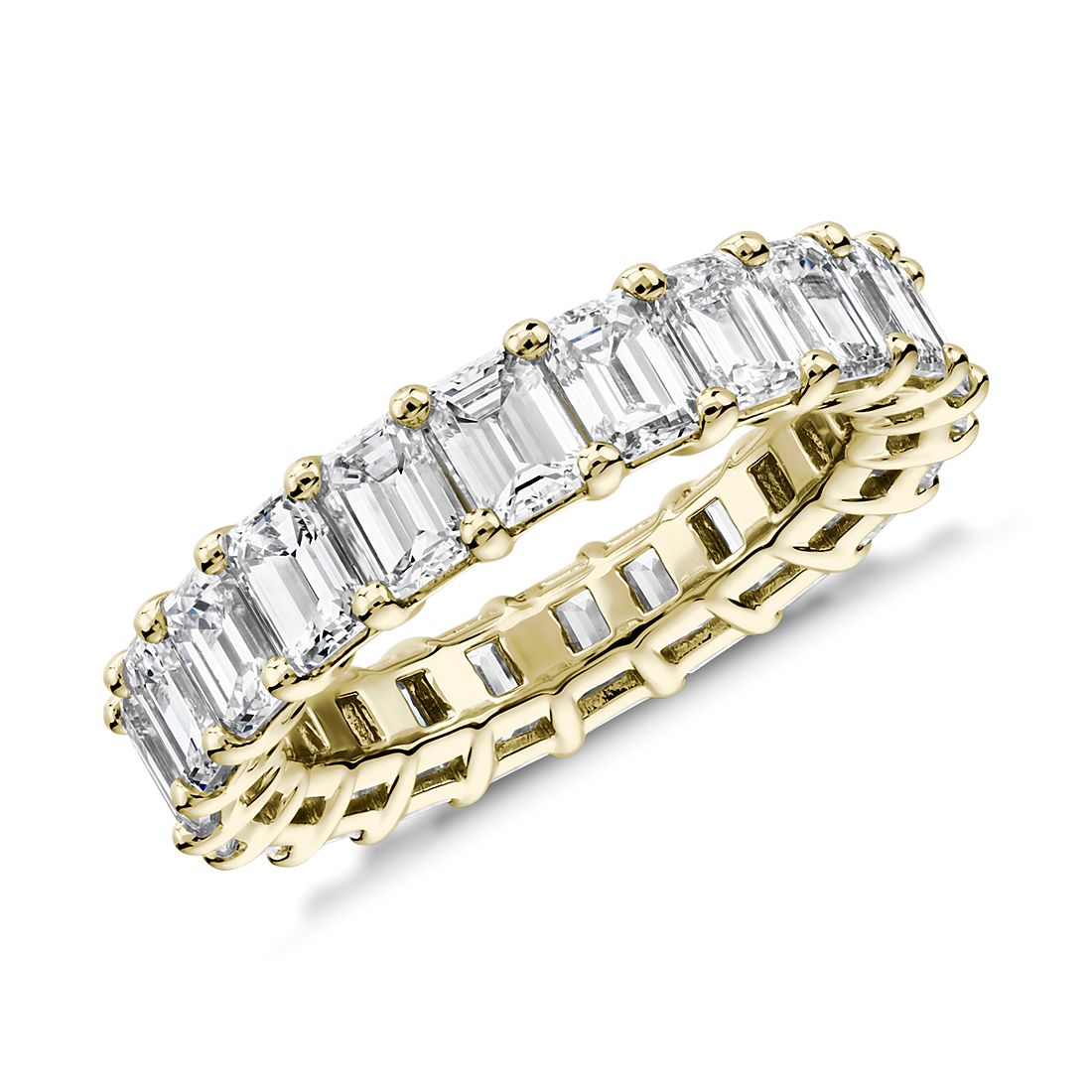 Emerald Shape Diamond Eternity Ring in 18k Yellow Gold (5.0 ct. tw.)