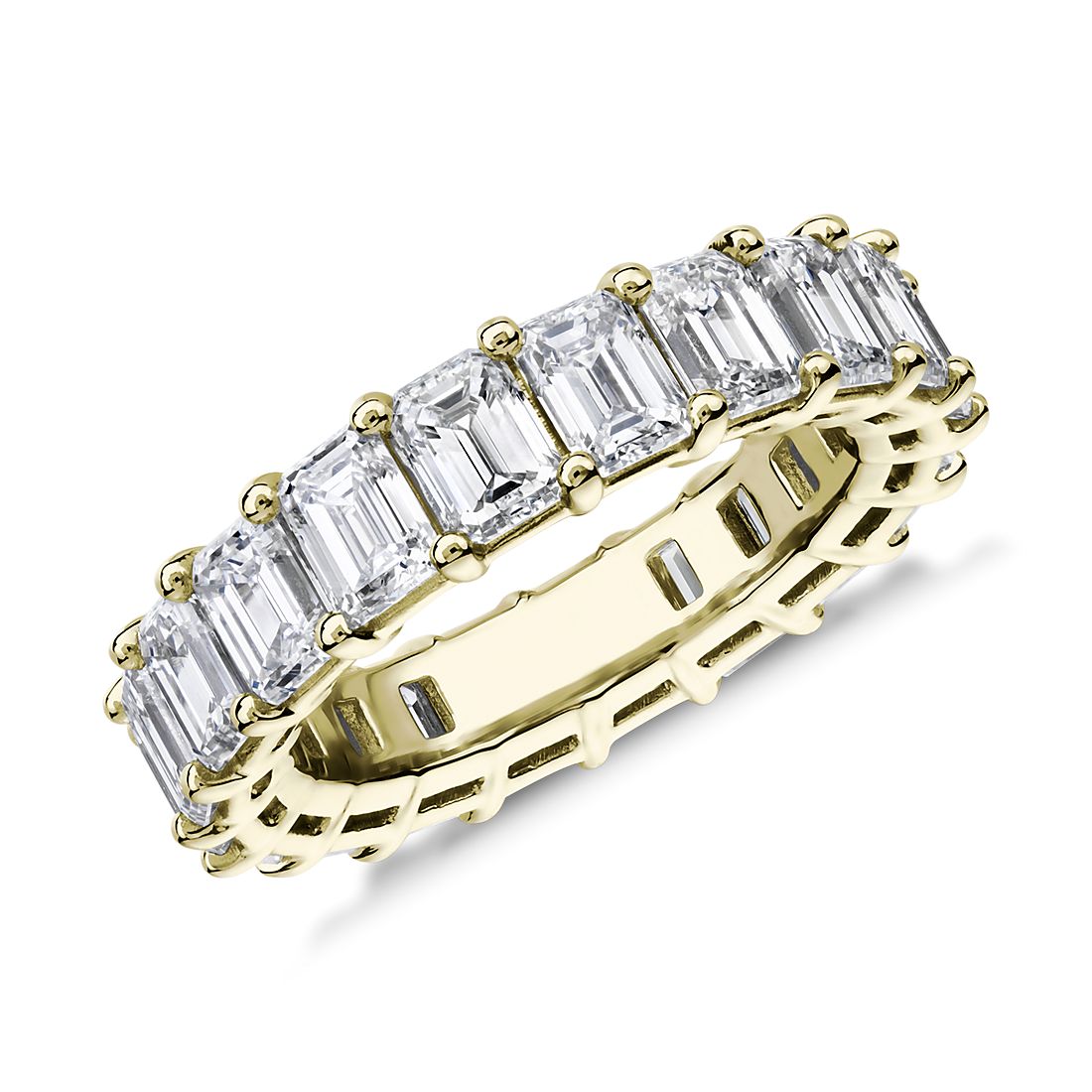Emerald Shape Diamond Eternity Ring in 18k Yellow Gold (6.0 ct. tw.)