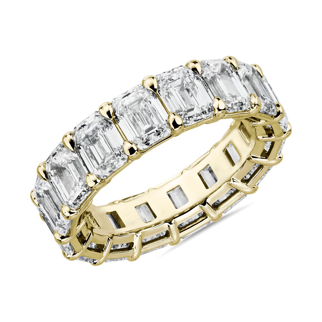 Emerald Shape Diamond Eternity Ring in 18k Yellow Gold (8.0 ct. tw.)