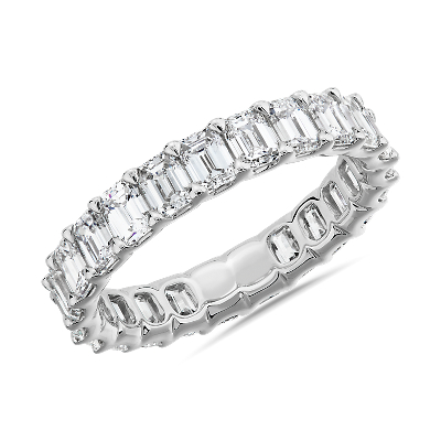 Emerald Diamond Eternity Ring in Platinum (2.94 ct. tw.)