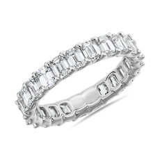 Emerald Diamond Eternity Ring in Platinum (3 ct. tw.)