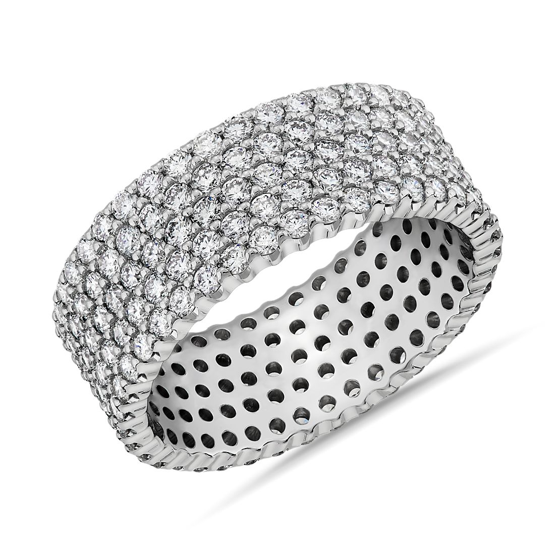 Women's Stainless Steel Pave Setting CZ Eternity Wedding Band Ring Size 5-10