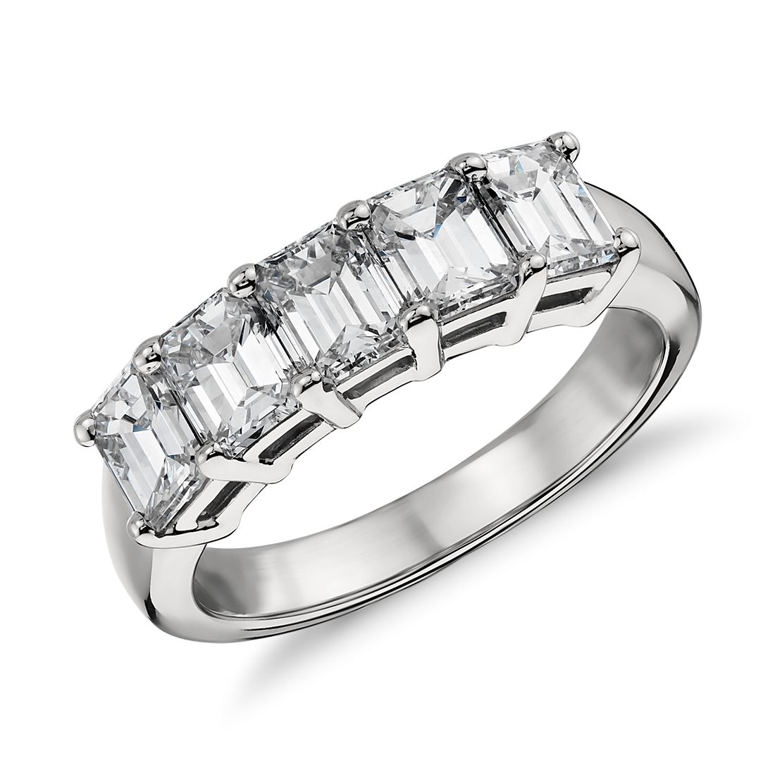 Classic Emerald Cut Five Stone Diamond Ring in Platinum (2 ct. tw.)
