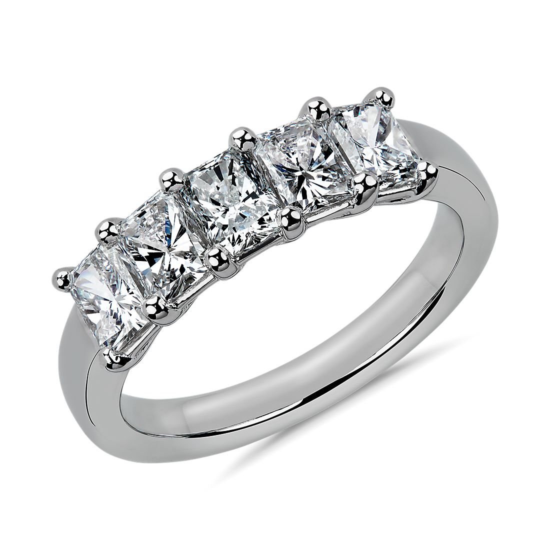 Five Stone Radiant Cut Diamond Ring in Platinum - G/SI1 (1 1/2 ct. tw.)