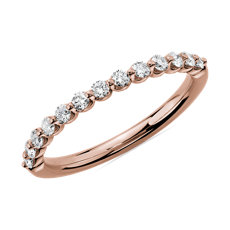 14k 玫瑰金懸浮鑽石結婚戒指（1/3 克拉總重量）