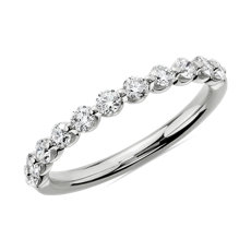 14k 白金浮动钻石结婚戒指（1/2 克拉总重量）