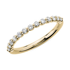 14k 金浮动钻石结婚戒指（1/3 克拉总重量）