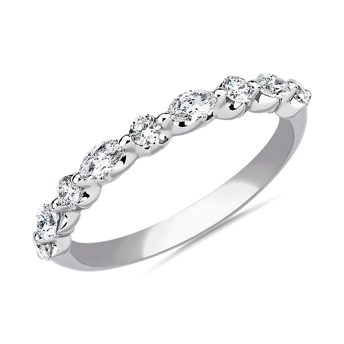Floating Marquise and Round Anniversary Ring in 14k White Gold (1/2 ct. tw.)