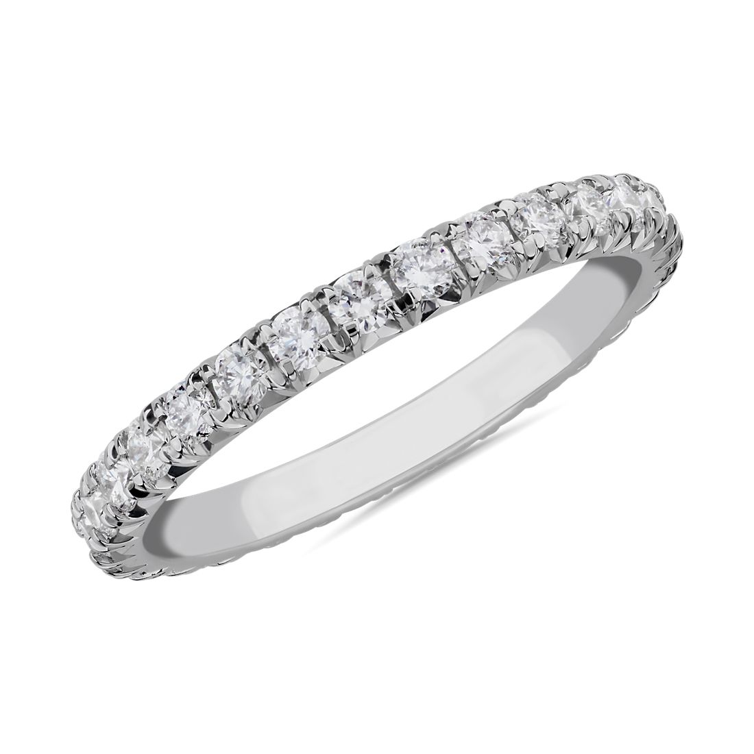 French Pave Diamond Eternity Band in 14k White Gold (0.62 ct. tw.)
