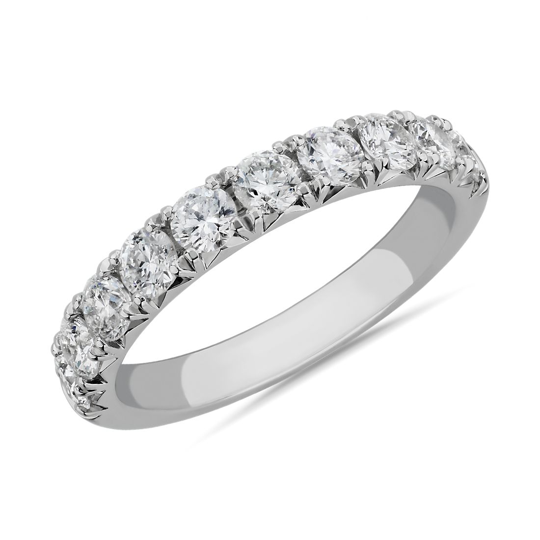 French Pavé Diamond Anniversary Band in 14k White Gold (0.97 ct. tw.)
