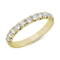 新款 14k 黃金法式密釘鑽石戒指 （5/8 克拉總重量）