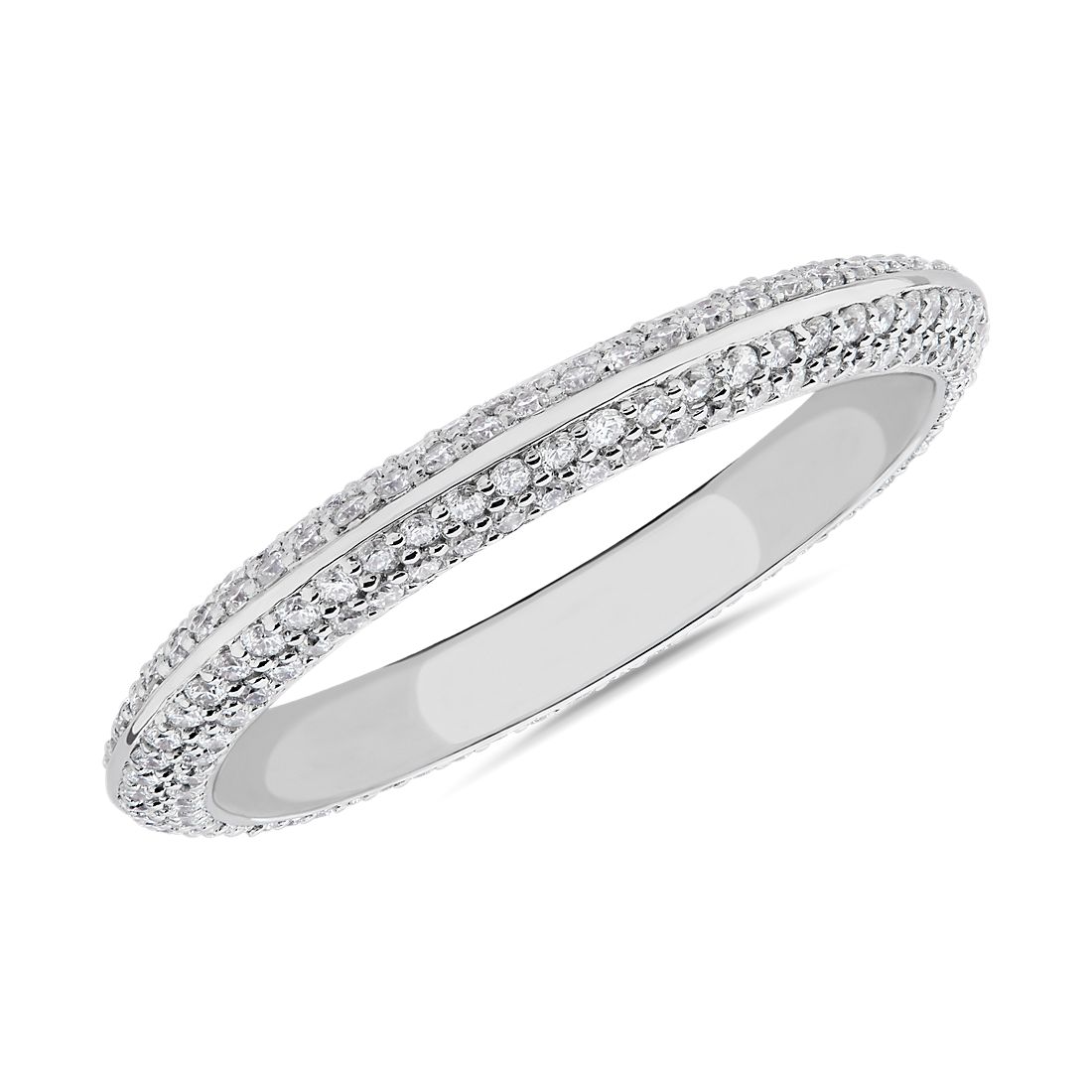 The Gallery Collection™ Knife Edge Micropavé Diamond Eternity Ring in Platinum (3/4 ct. tw.)