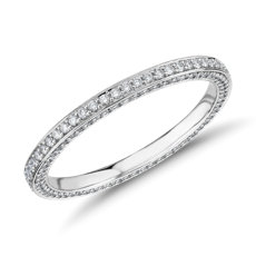 The Gallery Collection Trio Micropavé Diamond Eternity Ring in Platinum
