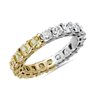 Cushion-Cut Half and Half Yellow Diamond Eternity Ring in 18k Yellow and White Gold (2.96 ct. tw.)