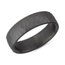 Hammered Wedding Ring in Tantalum (6.5 mm)